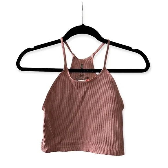 Free People cropped run tank in soft pink Size M/L - Picture 4 of 10